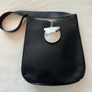 SALVATORE FERRAGAMO (100% Authentic) - Saffiano Leather Chain-Link Shoulder Bag